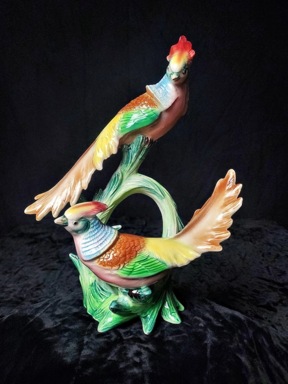 Mid-Century Colorful Ceramic Pheasant Sculpture